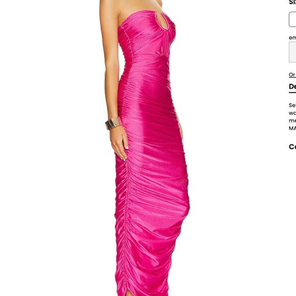 Baobab Collection Fuchsia Dress - Size Medium - LIKE NEW - Strapless - Rouched - Picture 1 of 6